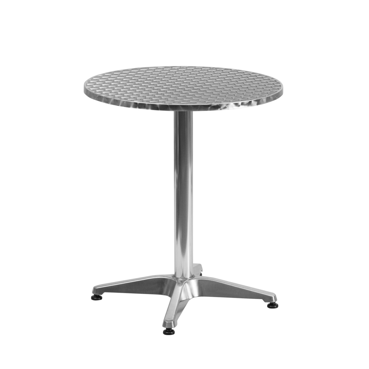 Emma and Oliver 23.5'' Round Aluminum Indoor-Outdoor Table with Base